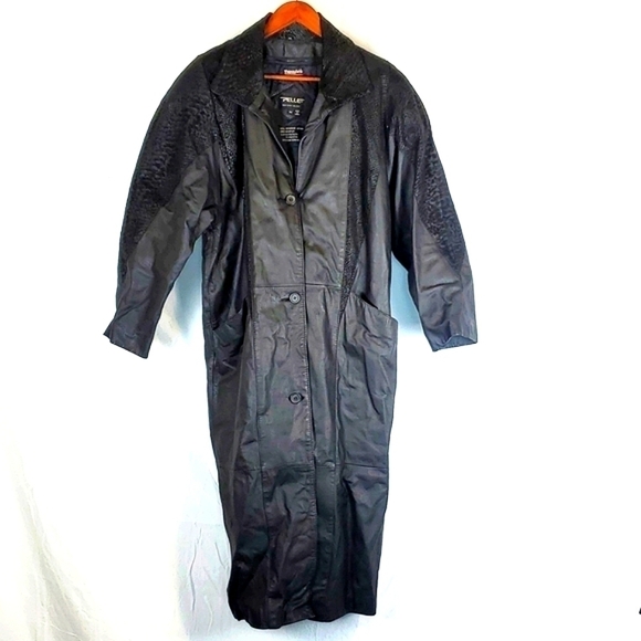 Vintage Jackets & Blazers - Vintage Pelle Insulated Leather Trenchcoat‎